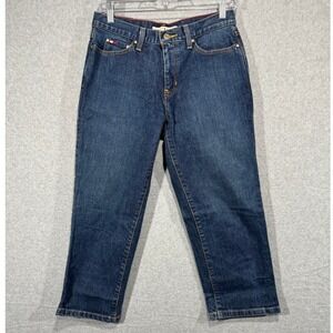 Tommy Hilfiger Jeans Womens 4 Boyfriend Dark Wash Denim Cropped‎